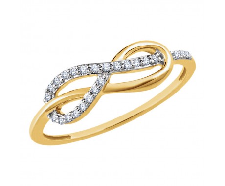 0.42 ct Ladies Round Cut  Diamond Infinity Style Knot Ring