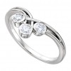 0.30 ct Ladies Round Cut  Diamond Three-stone Basel Set Ring