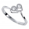 0.20 ct Ladies Round Cut Diamond Double Heart Ring