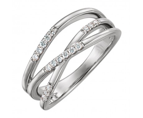 0.21 ct Ladies Round Cut Diamond Cross Ring