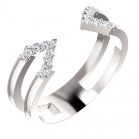 0.36 ct Ladies Round Cut Diamond Geometric Ring