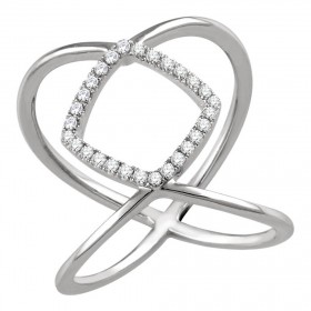 0.34 ct Ladies Round Cut Diamond Freeform Ring