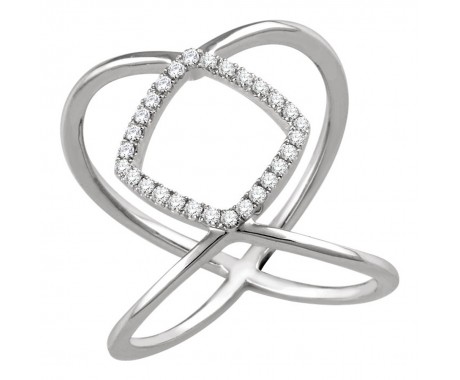 0.34 ct Ladies Round Cut Diamond Freeform Ring