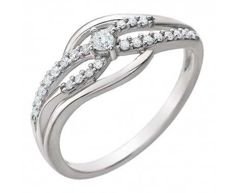 0.44 ct Ladies Round Cut Diamond Infinity-Style Wedding Ring