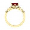 0.25 ct Ladies Round Cut Diamond And Princess Cut Ruby Anniversary Ring