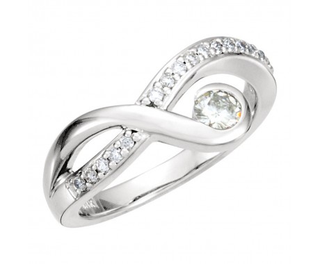 0.56 ct Ladies Round Cut Diamond Infinity Ring