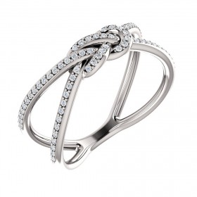 1.19 ct Ladies Round Cut Diamond Love Knot Ring