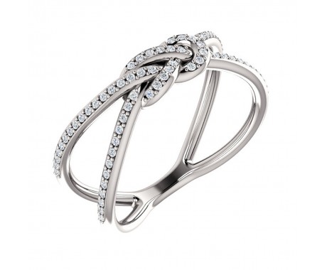 1.19 ct Ladies Round Cut Diamond Love Knot Ring