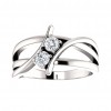 0.50 ct Ladies Round Cut Diamond  Two Stone Ring