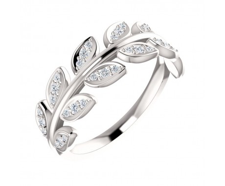 0.79 ct Ladies Round Cut Diaomond Leaf Ring