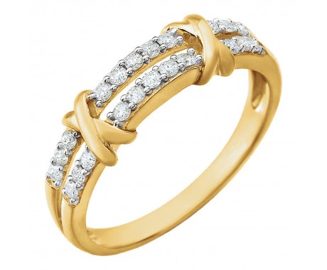 0.76 ct Ladies Round Cut Diamond 2 Tone Anniversary Ring