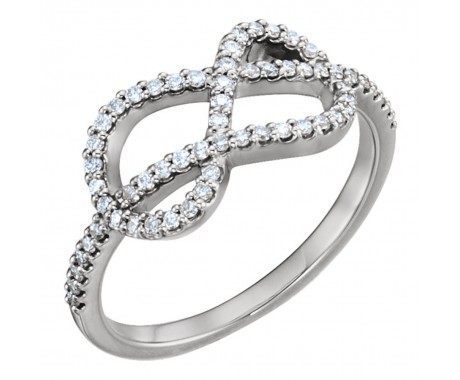 1.00 ct Ladies Round Cut Diamond Love Knot Ring