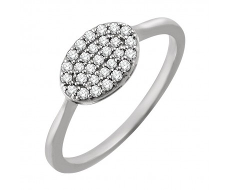 0.48 ct Ladies Round Cut Diamond Oval Cluster Ring