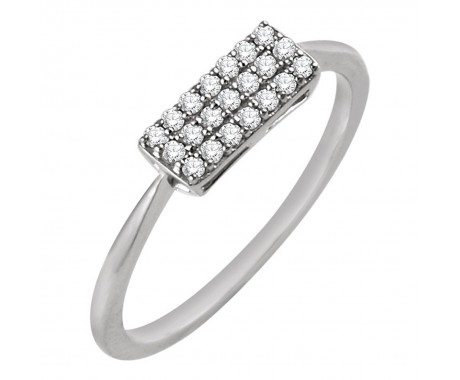 0.45 ct Ladies Diamond Rectangular Cluster Ring