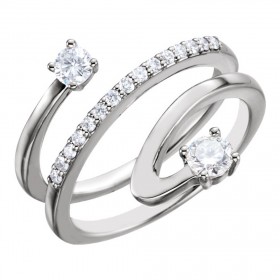 0.96 Ladies Round Cut Diamond Spiral Anniversary Ring