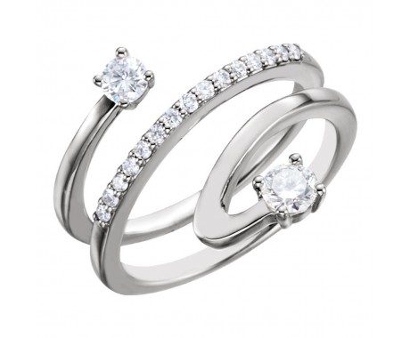 0.96 Ladies Round Cut Diamond Spiral Anniversary Ring