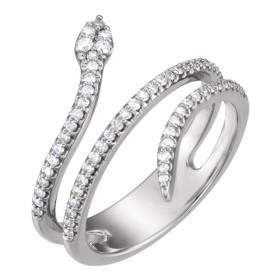 1.21 ct Ladies Round Cut Diamond Snake Ring