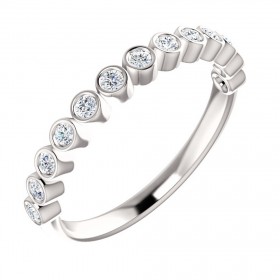 1.04 ct Ladies Round Cut Diamond Anniversary Bazel Set Ring