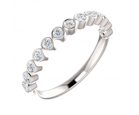 1.04 ct Ladies Round Cut Diamond Anniversary Bazel Set Ring