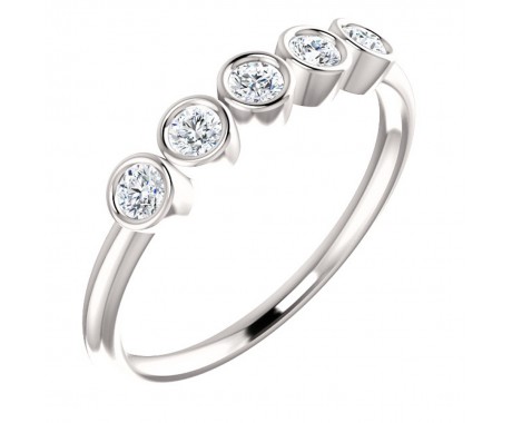 1.00 ct Ladies Round Cut Diamond Bazel Set Ring