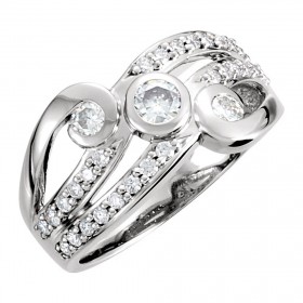 1.42 ct Ladies Round Cut Diamond Infinity Style Anniversary Ring
