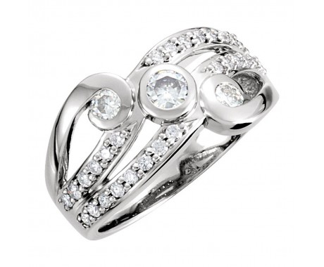 1.42 ct Ladies Round Cut Diamond Infinity Style Anniversary Ring