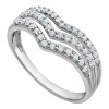 1.44 ct Ladies Round Cut Diamond Anniversary V Ring