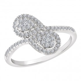 1.16 ct Ladies Round Cut Diamond Anniversary Cluster Ring