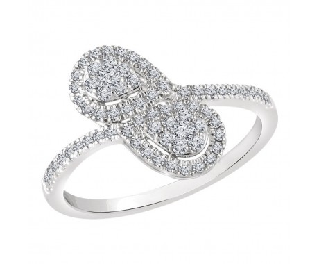 1.16 ct Ladies Round Cut Diamond Anniversary Cluster Ring