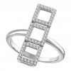 1.45 ct Ladies Round Cut Diamond Triple Square Ring