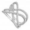 2.25 ct Ladies Round Cut Diamond Anniversary Criss-Cross Ring