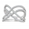 2.25 ct Ladies Round Cut Diamond Anniversary Criss-Cross Ring