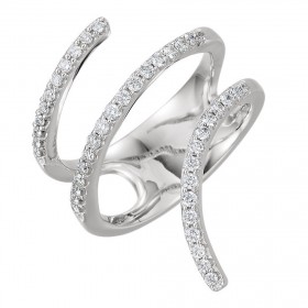 1.10 ct Ladies Round Cut Diamond Spiral Ring