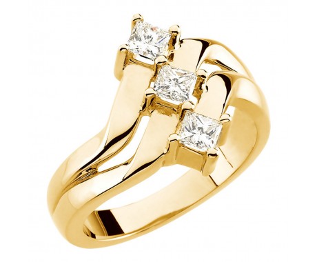 0.66 ct Ladies Princess Cut  Diamond Anniversary Ring