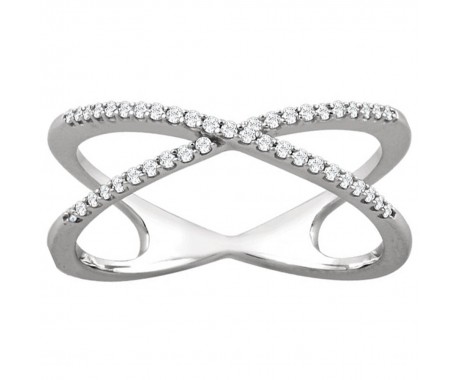 0.25 ct Ladies Round Cut Criss Cross Diamond Ring