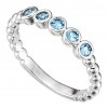 0.75 ct Ladies Aquamarine Bazel Set Beaded Ring