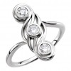 0.75 ct Ladies Round Cut Diamond Three-stone Anniversary Ring