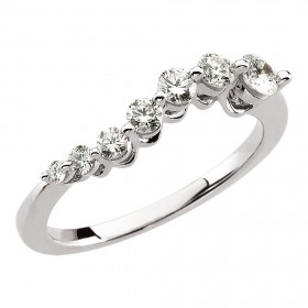 1.00 ct Ladies Round Cut Diamond Journey of Love Anniversary Ring