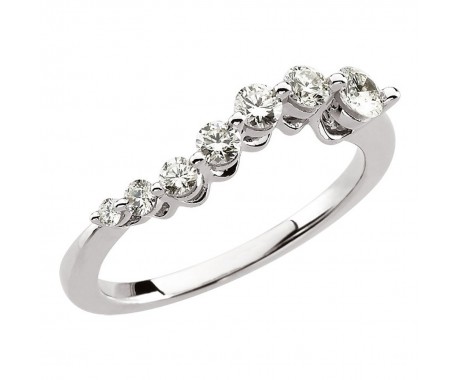 1.00 ct Ladies Round Cut Diamond Journey of Love Anniversary Ring