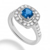 1.55 ct. Natural Blue Sapphire and  Round Cut Diamond Fancy Anniversary Cocktail Ring