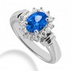 1.65 ct. Natural Blue Sapphire and  Round Cut Diamond Fancy Anniversary Cocktail Ring