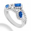 1.70 ct. Natural Blue Sapphire and  Round Cut Diamond Fancy Anniversary Cocktail Ring