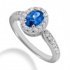 2.00 ct. Natural Blue Sapphire and  Round Cut Diamond Fancy Anniversary Cocktail Ring