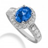 2.40 ct. Natural Blue Sapphire and  Round Cut Diamond Fancy Anniversary Cocktail Ring