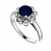 2.85 ct Ladies Round Cut Diamond And Sapphire Anniversary Ring