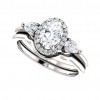 2.85 ct Ladies Oval Cut Diamond Hallo Style Engagement Ring