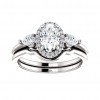 2.85 ct Ladies Oval Cut Diamond Hallo Style Engagement Ring