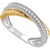 0.25 ct  Ladies Round Cut Criss Cross 2 Tone Diamond Ring