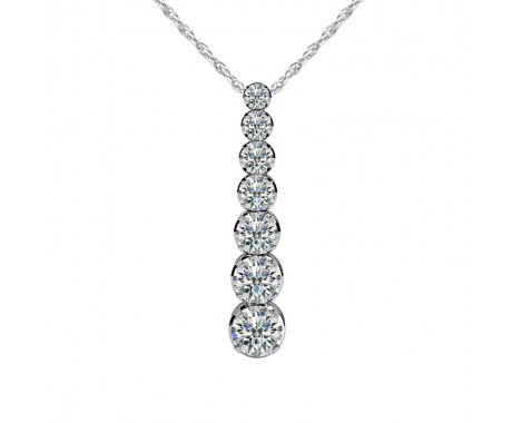 1.50 ct. Round Diamond Seven Stone Graduated Journey Pendant 