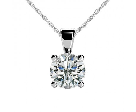 0.55 ct. Ladies Round Cut Diamond Solitaire Pendant with Complimentary Chain